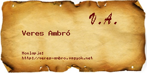 Veres Ambró névjegykártya